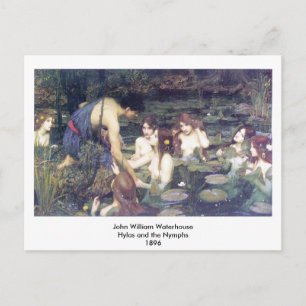 Cartão Postal John William Waterhouse - Hylas e Ninfhs