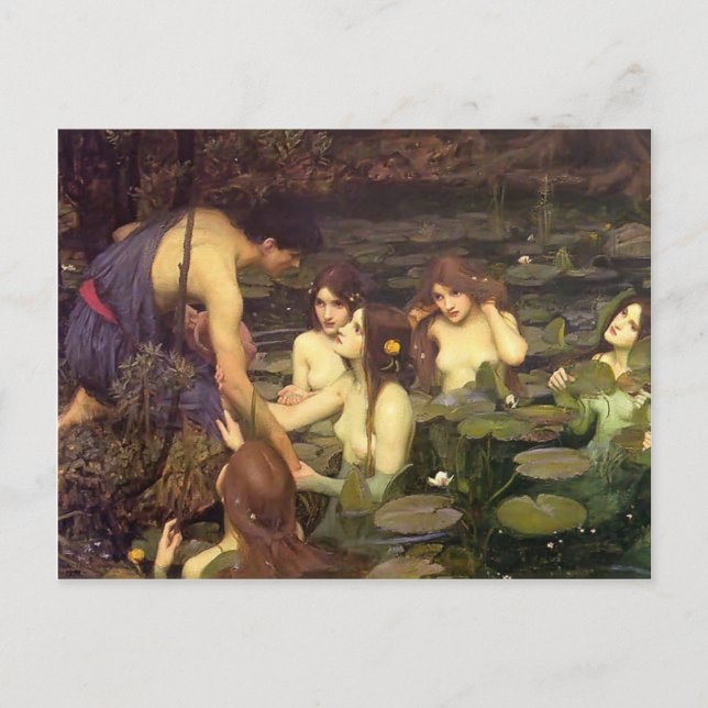 Cartão Postal John William Waterhouse- Hylas e Ninfhs (Frente)