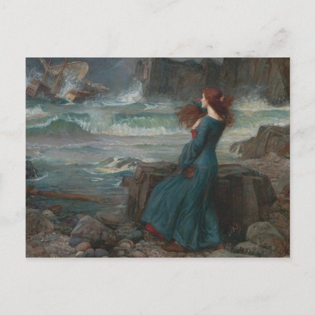 Cartão Postal John William Waterhouse - Miranda - The Tempest (Frente)