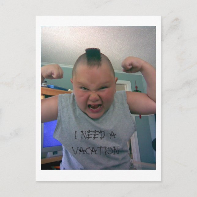 Cartão Postal Johnny_1, PRECISO DE FÉRIAS (Frente)