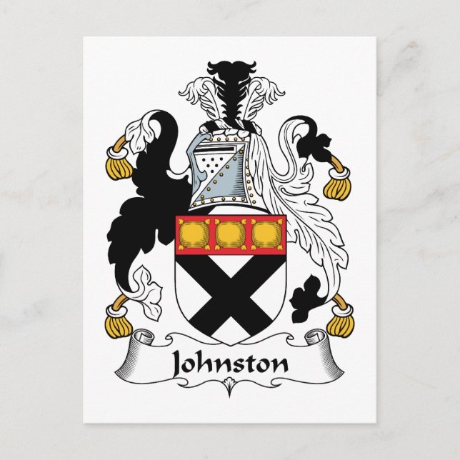 Cartão Postal Johnston Family Crest (Frente)