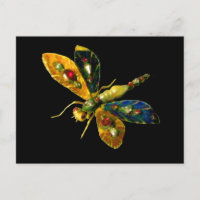 JOIA DRAGONFLY OURO ANTIGO, PEDRAS PRECIOSAS EM PR
