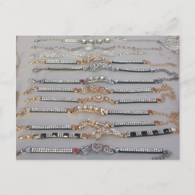 Cartão Postal Joias de Trabalho de arte de cadeia de diamantes d (Frente)