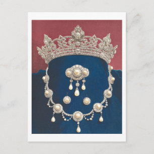 Cartão Postal Joias Inglesas Antigas com Tiara