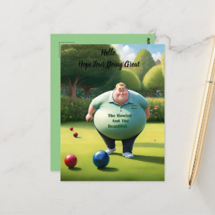 Cartão Postal Jolly Lawn Bowler Man,