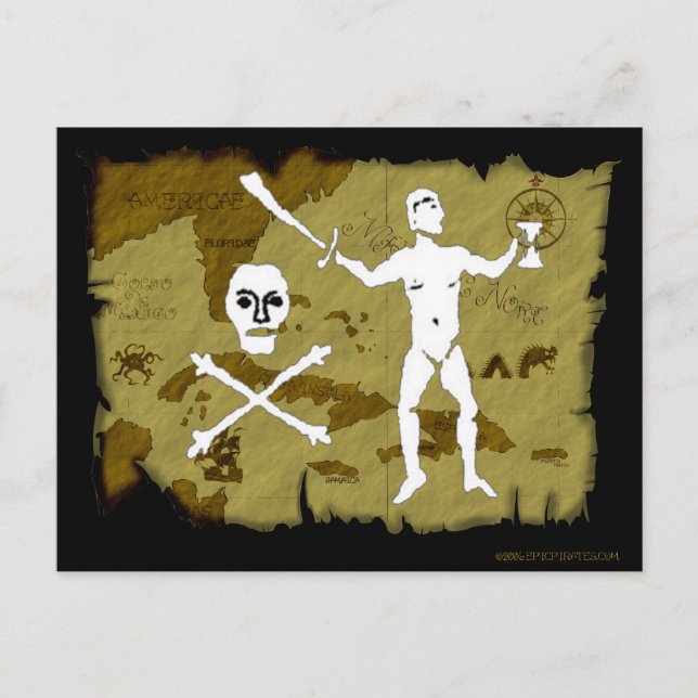 Cartão Postal Jolly Roger Map # 5 (Frente)