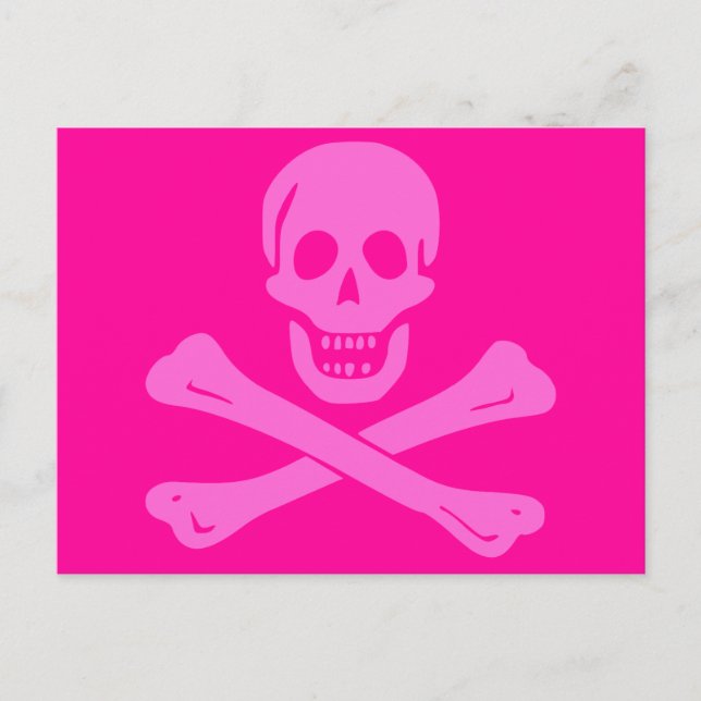 Cartão Postal Jolly Roger Pink (Frente)