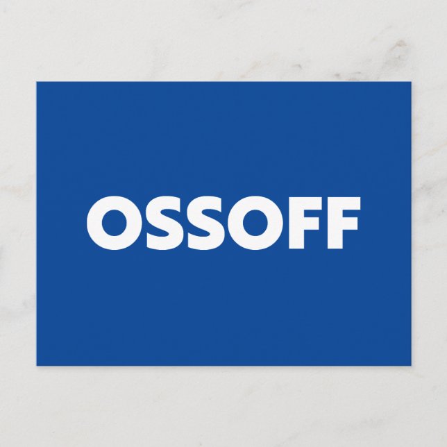 Cartão Postal Jon Ossoff Georgia Senado decolar azul branco (Frente)