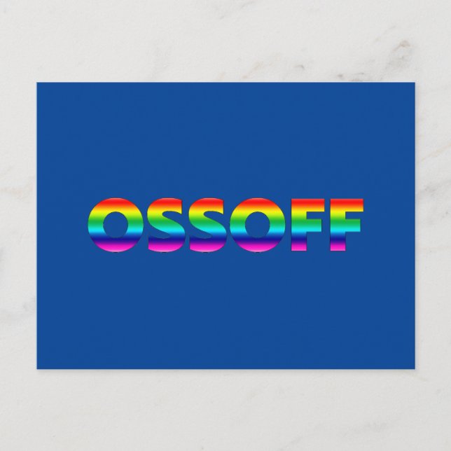 Cartão Postal Jon Ossoff Georgia Senado fugitivo orgulho lgbt az (Frente)