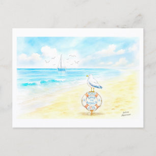 Cartão Postal Jon Seagull - Paz & Amor Salvam o Mundo