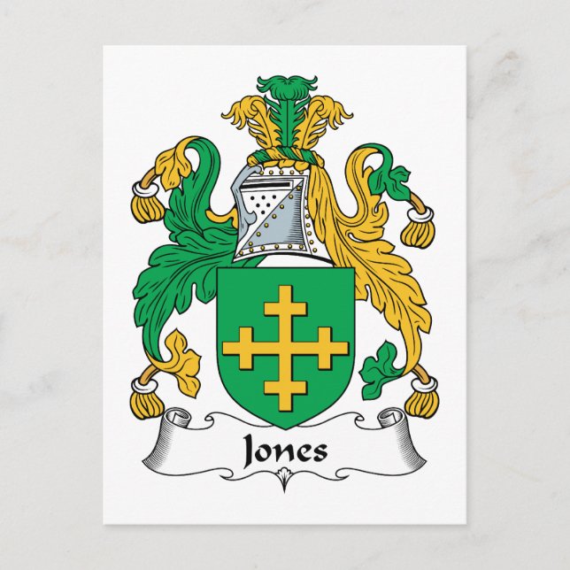 Cartão Postal Jones Family Crest (Frente)