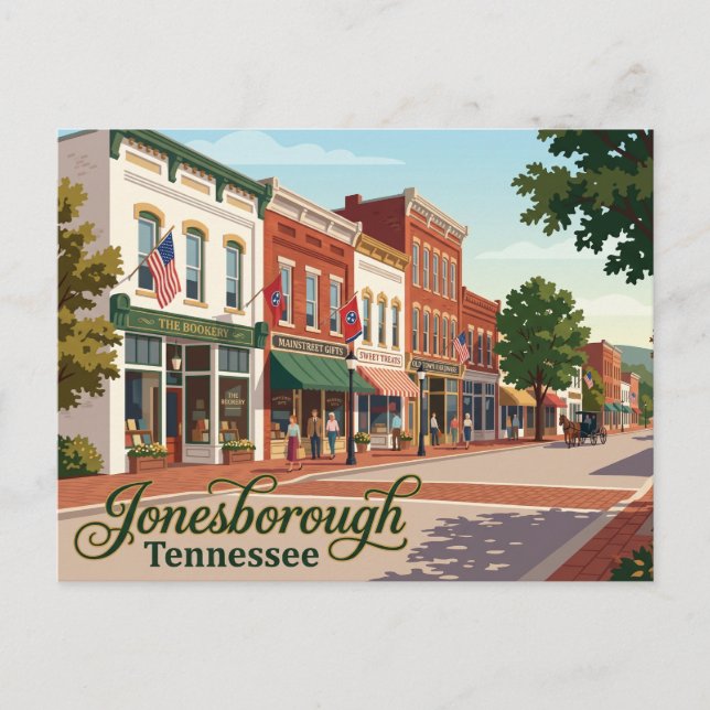 Cartão Postal Jonesborough Histórico EUA (Frente)