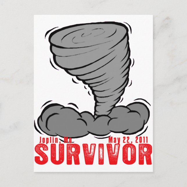 Cartão Postal Joplin Missouri Tornado Survivor (Frente)
