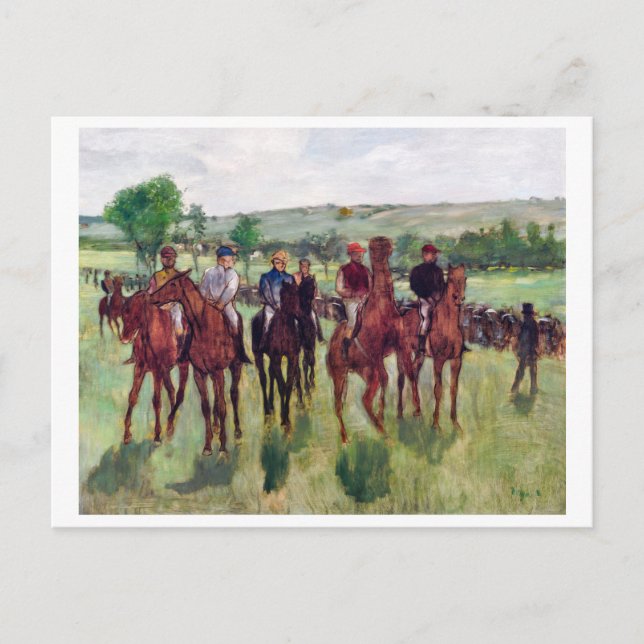 Cartão Postal Jóqueis e Cavalos de Corrida, Edgar Degas (Frente)