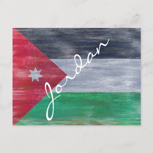 Cartão Postal Jordânia angustiada bandeira jordaniana (Frente)