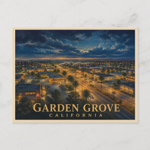 Cartão Postal Jornada Noturna em Garden Grove, Califórnia