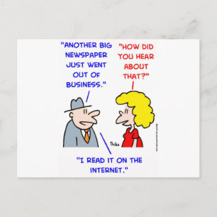 Cartão Postal jornais morrendo de internet