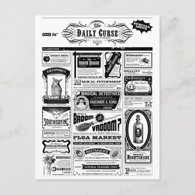 Cartão Postal jornal assustador (Frente)