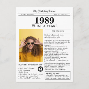 Cartão Postal Jornal de Aniversário de 1989 