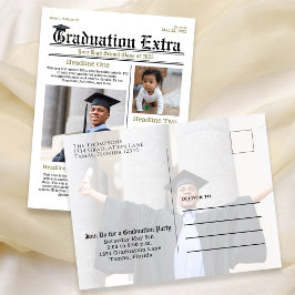 Cartão Postal Jornal de formando Collate Modern Trendy