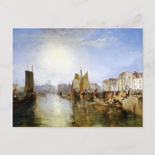 Cartão Postal Joseph Mallord William Turner O porto de Dieppe (Frente)