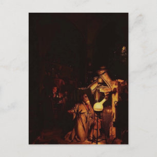 Cartão Postal Joseph Wright - O Alquimista Descobrindo Fósforo