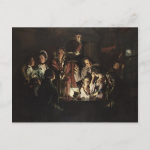 Cartão Postal Joseph Wright - Um experimento sobre um pássaro na