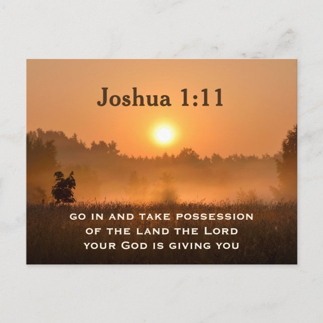Cartão Postal Joshua 1:11 Scripture Take Possession of the Land (Frente)