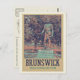 Cartão Postal Joshua Chamberlain estátua Brunswick Maine EUA