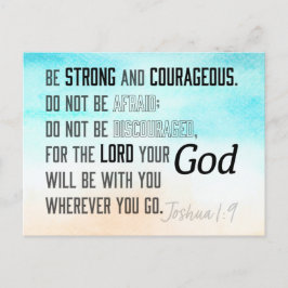 Cartão Postal Joshua forte e corajoso 1:9 Bíblia Verso