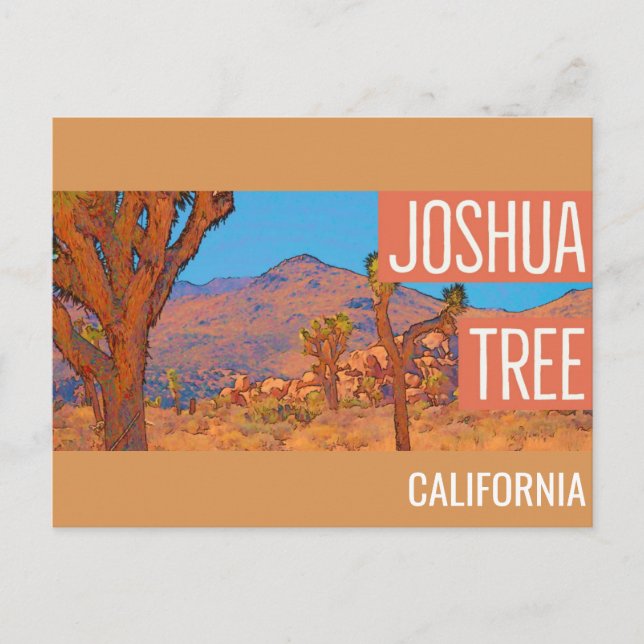 Cartão Postal Joshua Tree California Retro Viagem (Frente)
