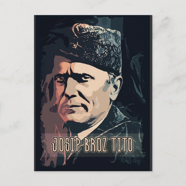 Cartão Postal Josip Broz Tito Presidente da Jugoslávia SFRJ (Frente)