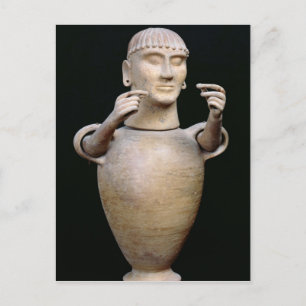 Cartão Postal Jovem canótico com braços móveis