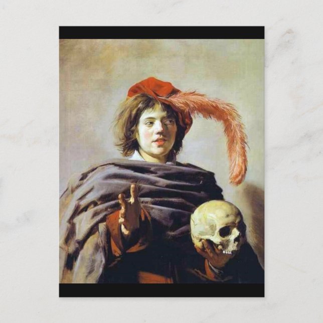 Cartão Postal Jovem com Caveira (Frente)