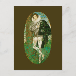 Cartão Postal Jovem entre Rosas de Hilliard