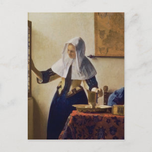 Cartão Postal Jovem Mulher com Jug d'Água, c.1662