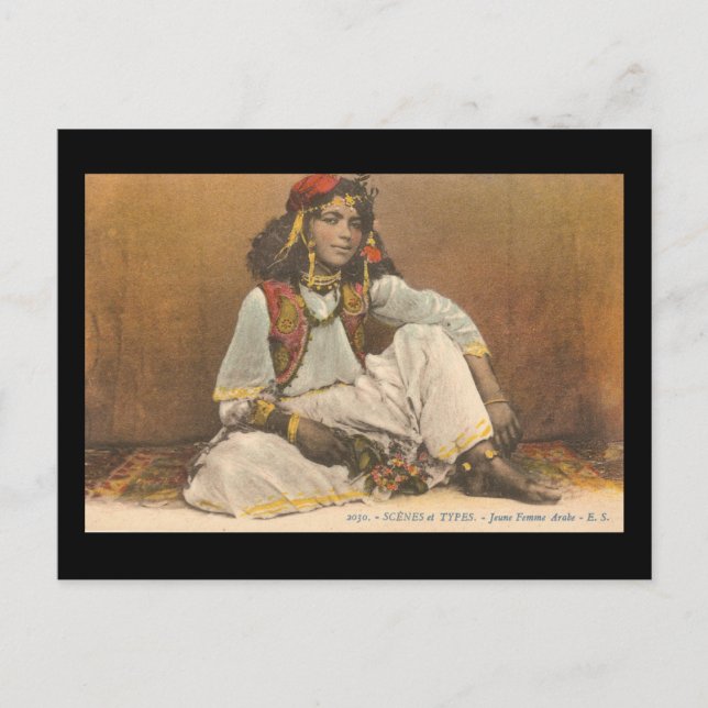 Cartão Postal Jovem Mulher Da Tunísia 1910 (Frente)