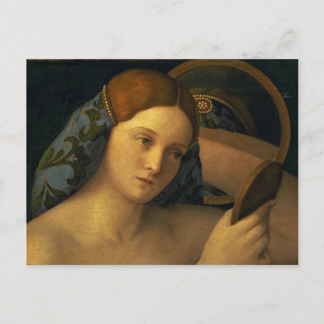 Cartão Postal Jovem mulher no seu Toilet (Frente)