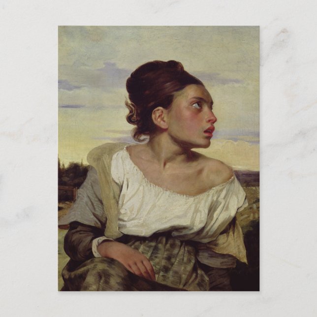 Cartão Postal Jovem órfão no Cemitério, 1824 (Frente)