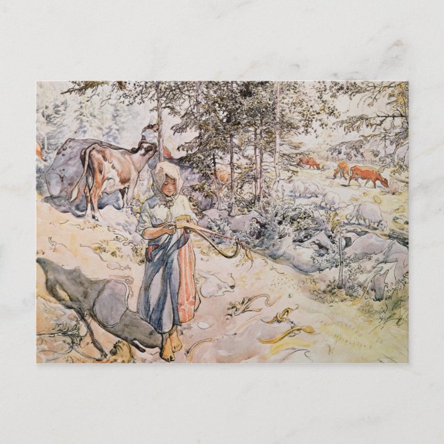 Cartão Postal Jovem Tecendo, 1905 (Frente)