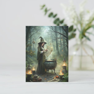 Cartão Postal Jovens bruxas no Ritual da Floresta Mística