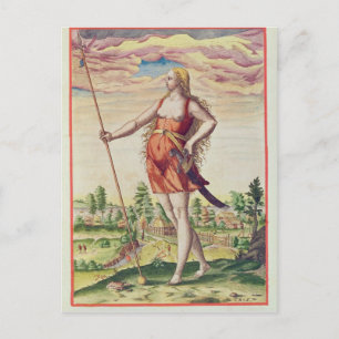 Cartão Postal Jovens mulheres de uma tribo vizinha a