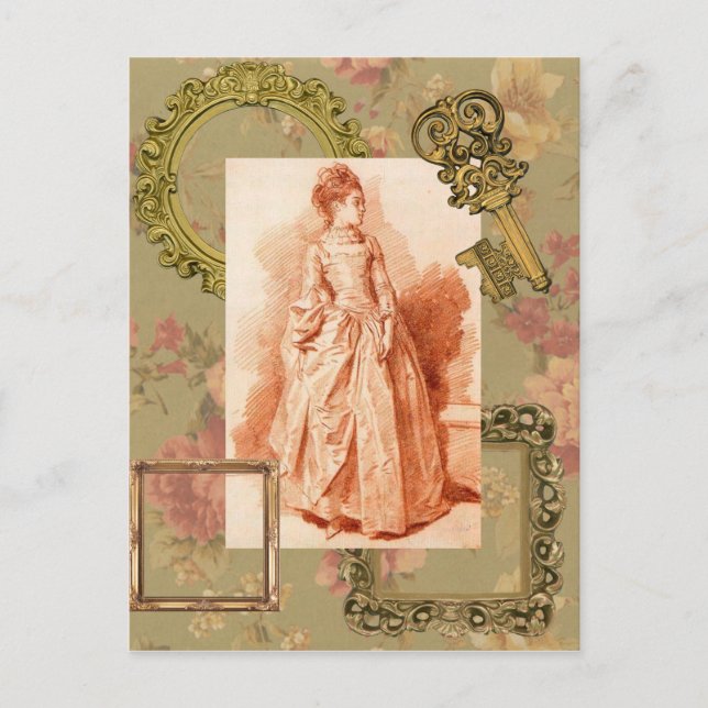 Cartão Postal Jovens mulheres em pé (Frente)