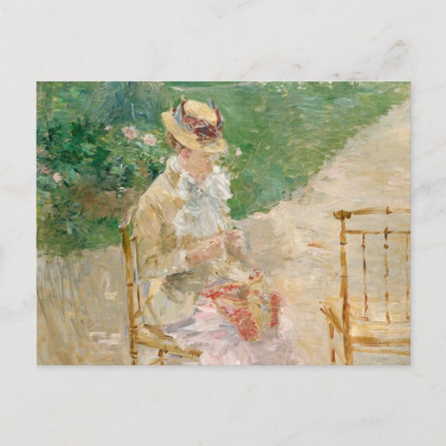 Cartão Postal Jovens mulheres tricotando | Berthe Morisot (Frente)