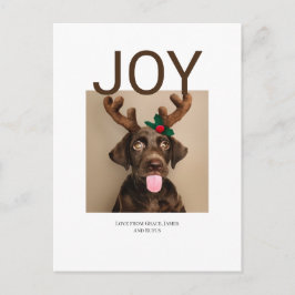Cartão Postal Joy Christmas Photo (cartão postal de volta)