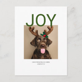 Cartão Postal Joy Christmas Photo (cartão postal de volta)