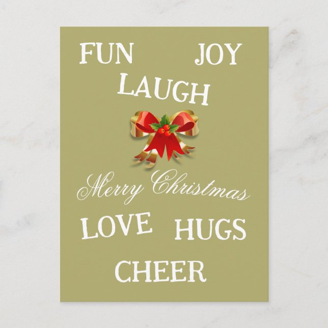 Cartão Postal Joy do Cartão-postal de Natal (Frente)