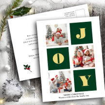 JOY Elegant Dourado Snowflakes Foto de Script Mode