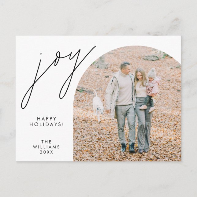 Cartão Postal Joy, Feliz Natal Família Fotografando (Frente)
