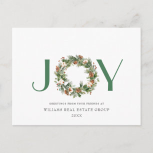 Cartão Postal JOY FESEP Pine Cones Natal Saudação Feriado